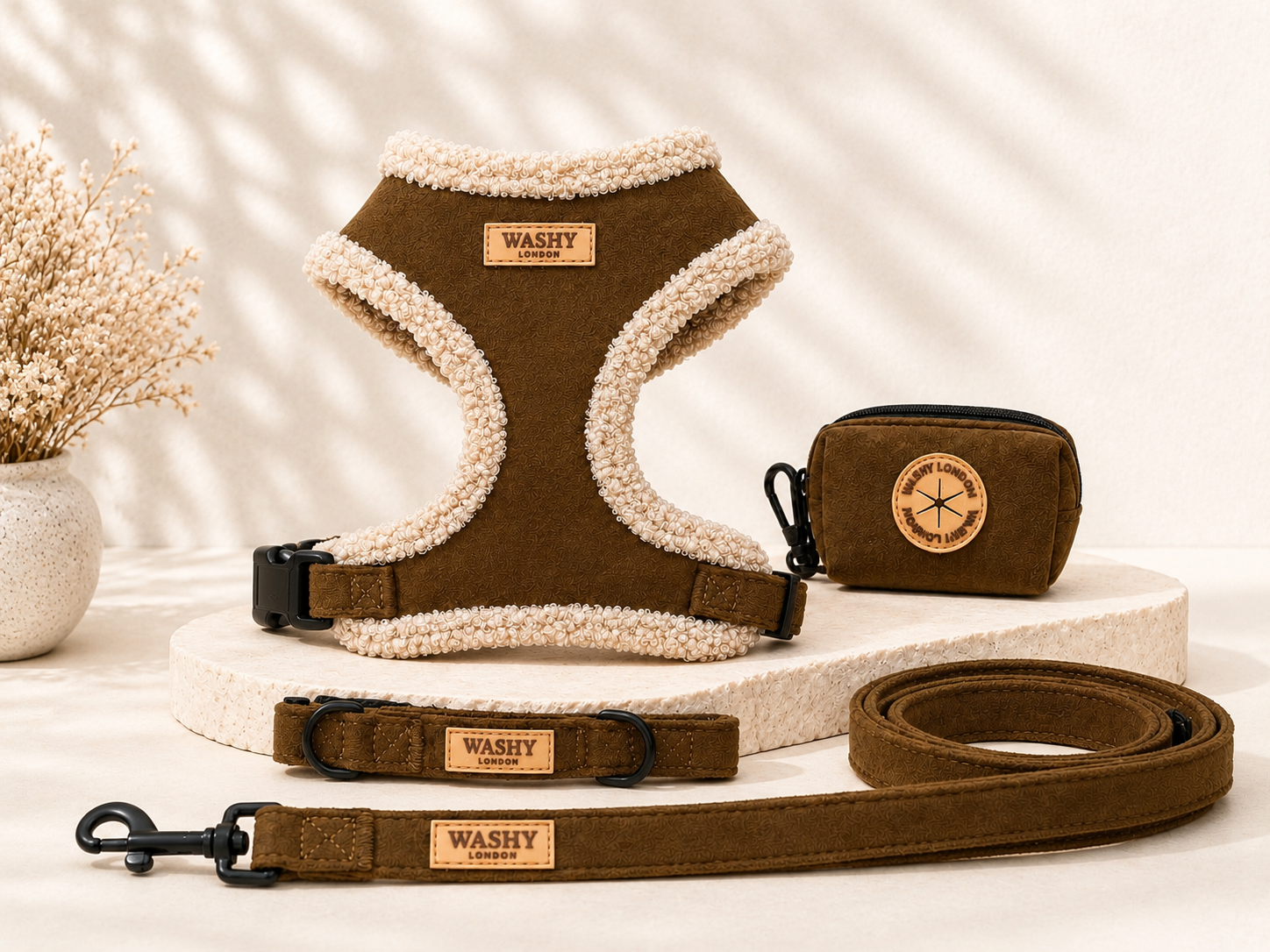 Brown Sherpa Adjustable Harness Set